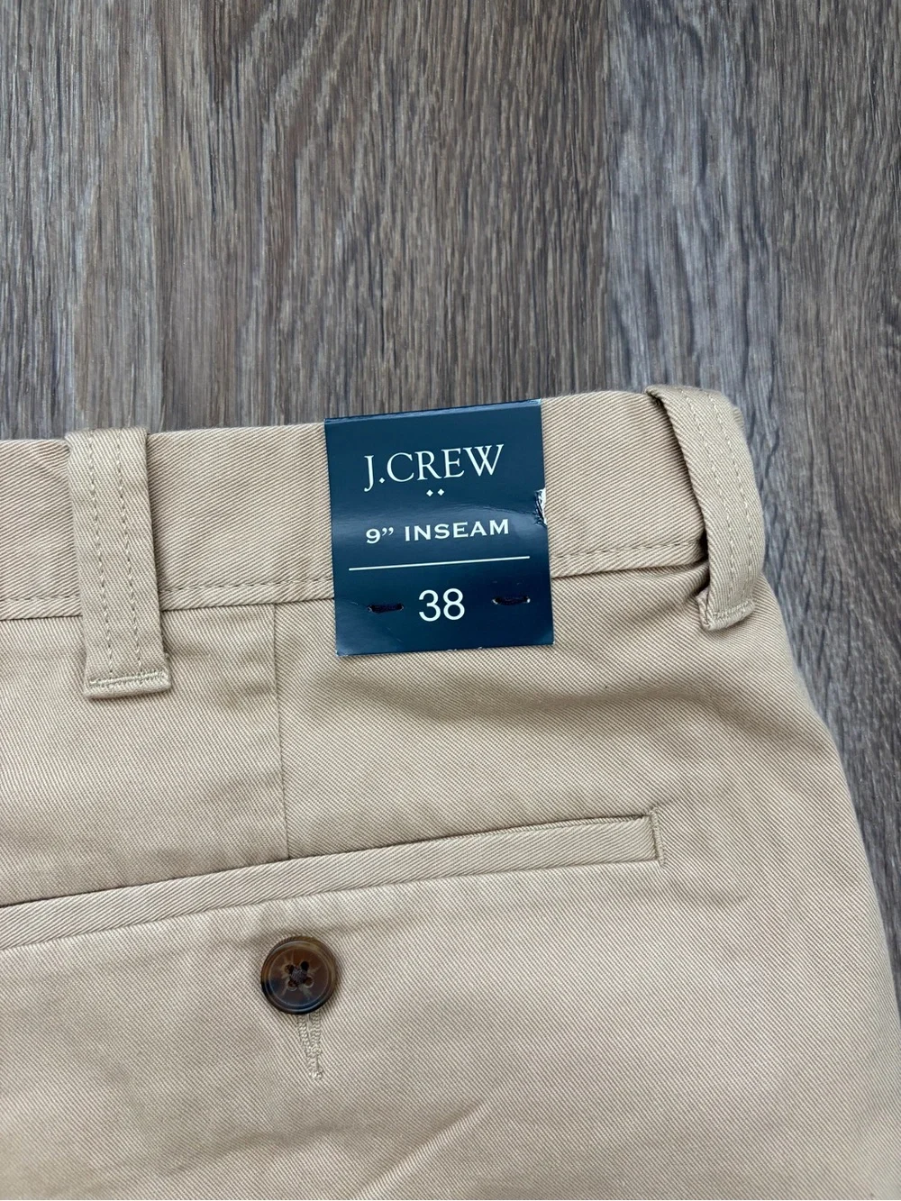 J.Crew Men’s Khaki Chino Shorts NWT 9” Inseam Size 38 Classic Preppy Golf Casual
